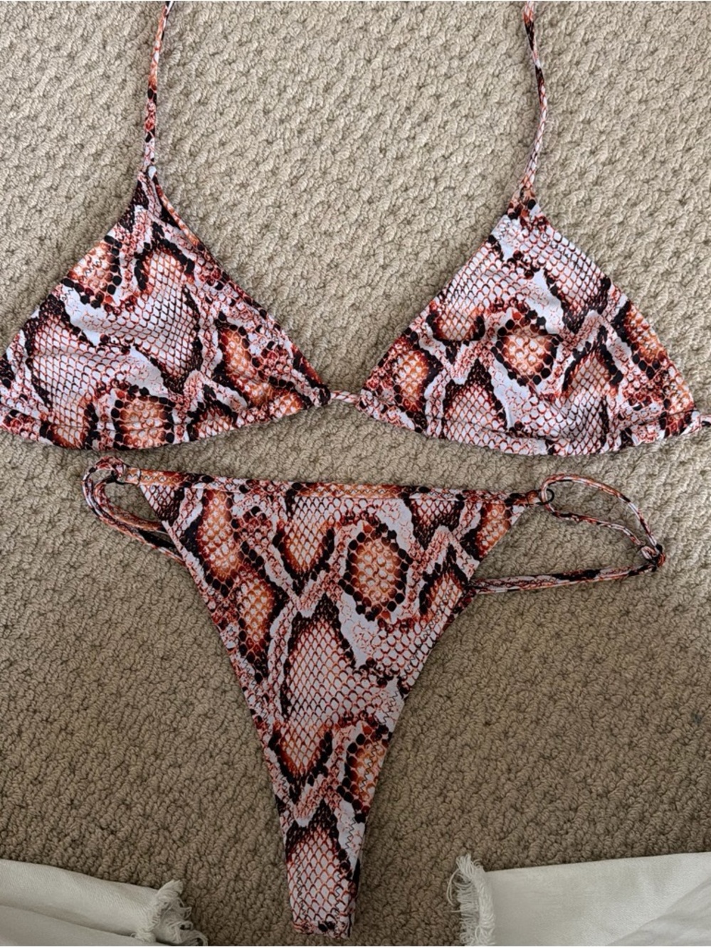 Women's Pink Snake-Print Bikini Set